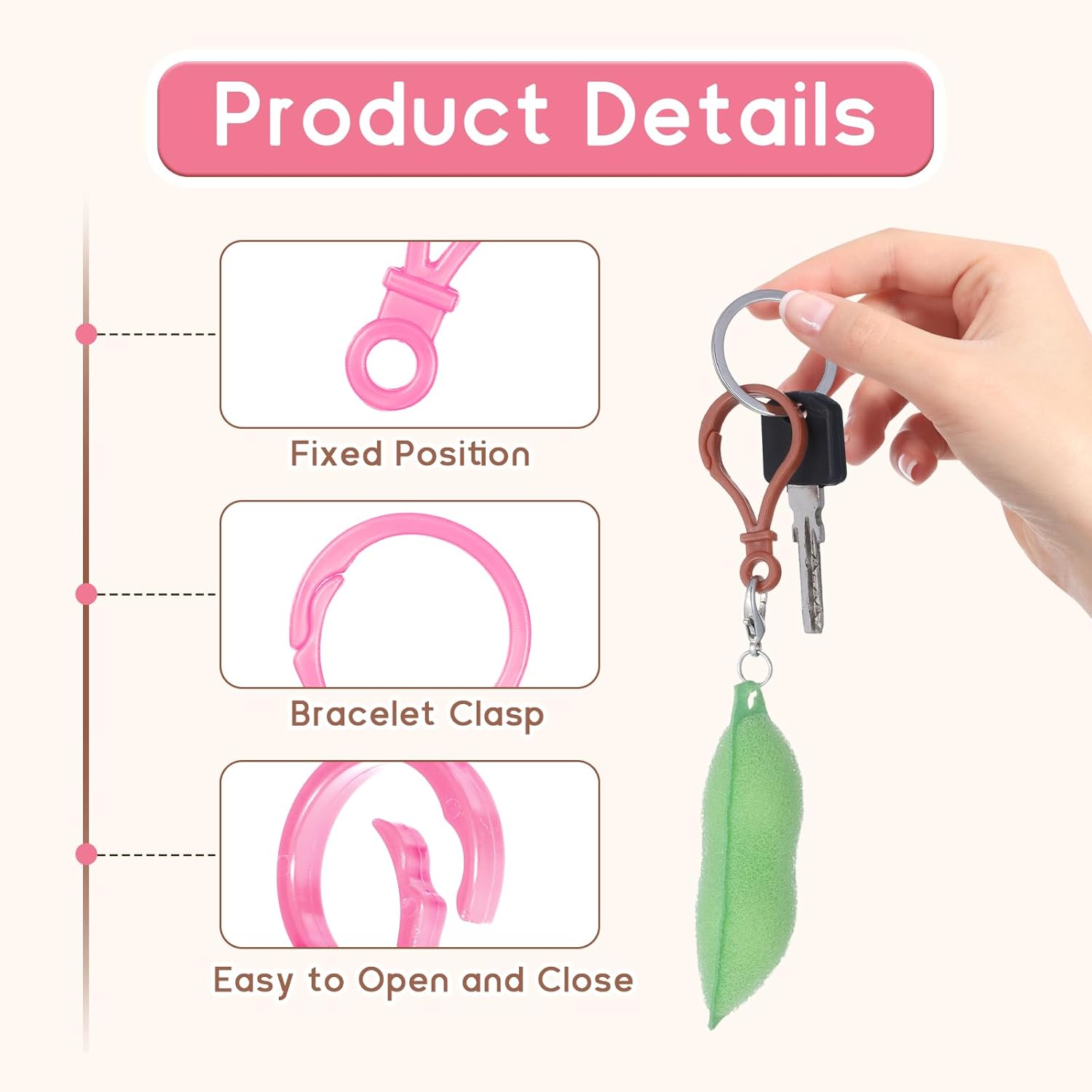 22 PCS Plastic Keychain Clips for Crafts, Multicolor Lobster Claw Clasps Backpack Rings Keychain, Lanyard Clips Hooks and Clasps for Crafts Jewelry Making Key Chains DIY Handmade - Image 3