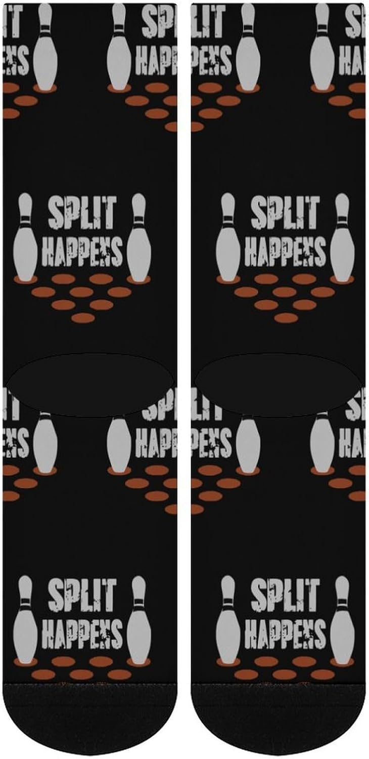 Split Happens Bowling Knee High Socks Athletic Long Stockings Sport Casual Crew Tube Sock Boot 40cm