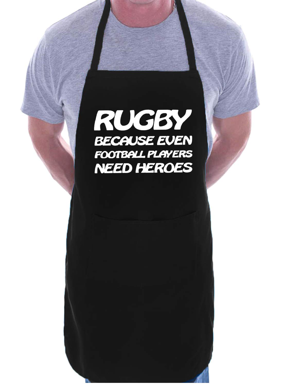 Print4U Rugby Footballer Need Hero BBQ Novelty Cooking Apron Black