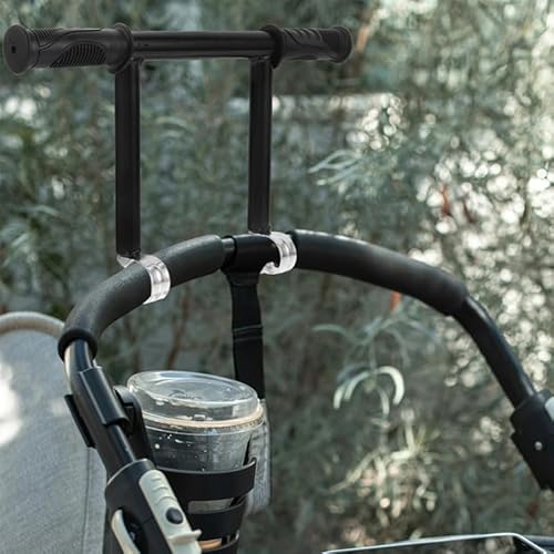 MUCKLILY Kinderwagen Fahrradlenkerverlängerungen Befestigung des Kutschengriffs Fahrrad Lenker verlängerung Universelle Armlehnenhalterung Rostfreier Stahl Black