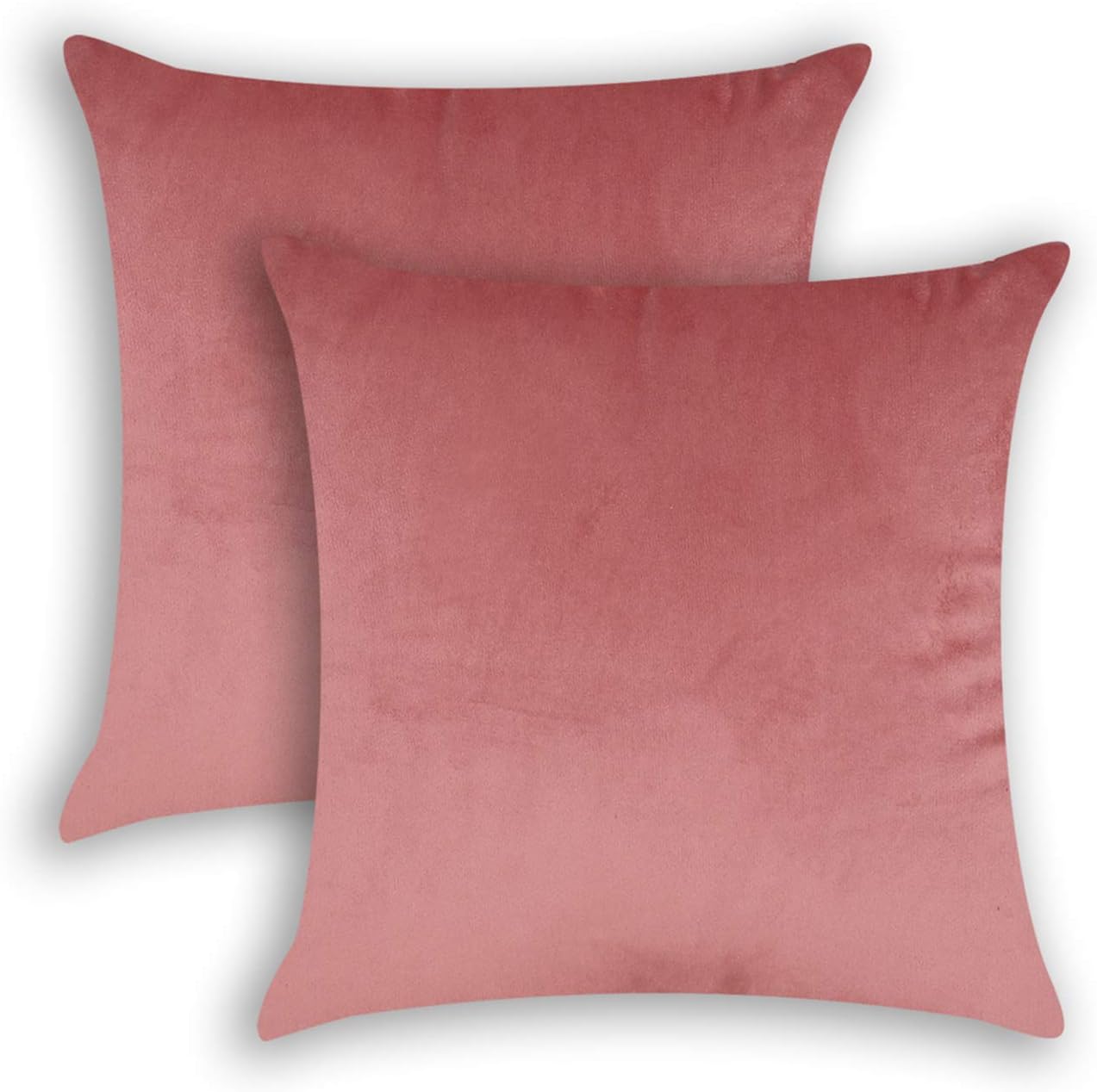 Ogrmar 2PCS Velvet Throw Pillow Covers Decorative Square Pillow Cases Soft Solid Cushion Cover for Sofa Couch Home Car Decor (Jam, 18" x 18")