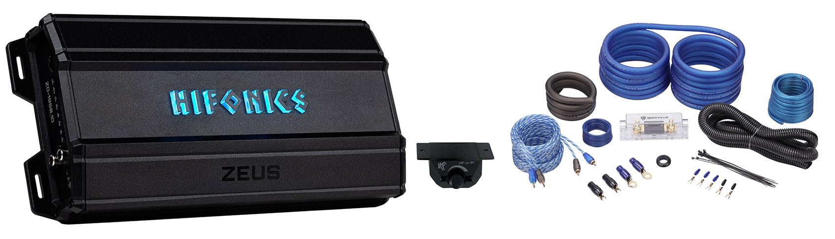 Audiosavings Bundle: (1) Hifonics ZD-1950.1D Mono Amplifier Bundle with (1) Rockville RWK21 2 Gauge Installation Kit (2 Items)
