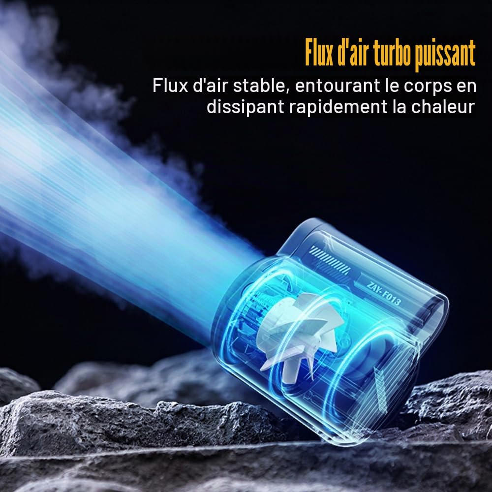 DONGKER Ventilateur Portable a Pince a la Taille,Ventilateur a Pince Cool Sous la Chemise,3 Vitesses,Puissant,4500 MAh,Rechargeable Par USB,Refroidissement 24 H et Prévention des Coups de Chaleur