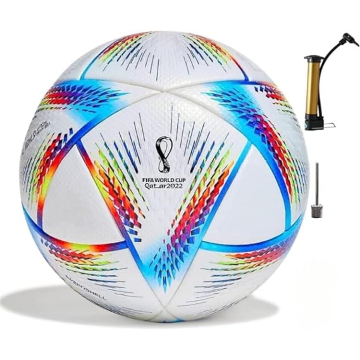 Soccer Ball Size 5 / Premium Match & Training Football with Air Pump | Durable for Kids & Adults | Ideal Gift for Boys 8-12, Beach & Sports Fans