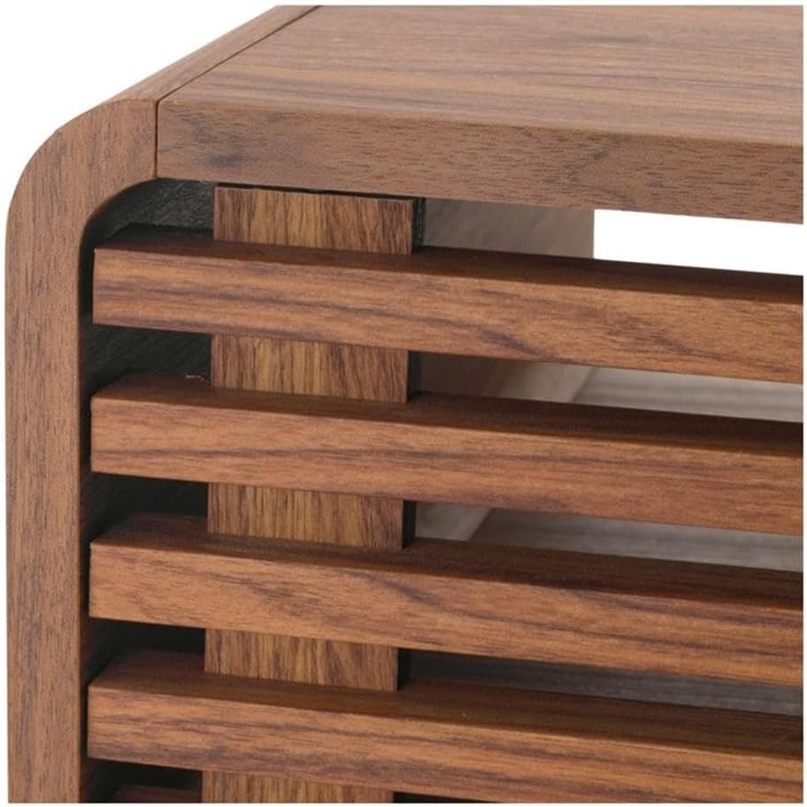 New Pacific Direct Wilson Wood Slat Coffee Table in Brown/Walnut