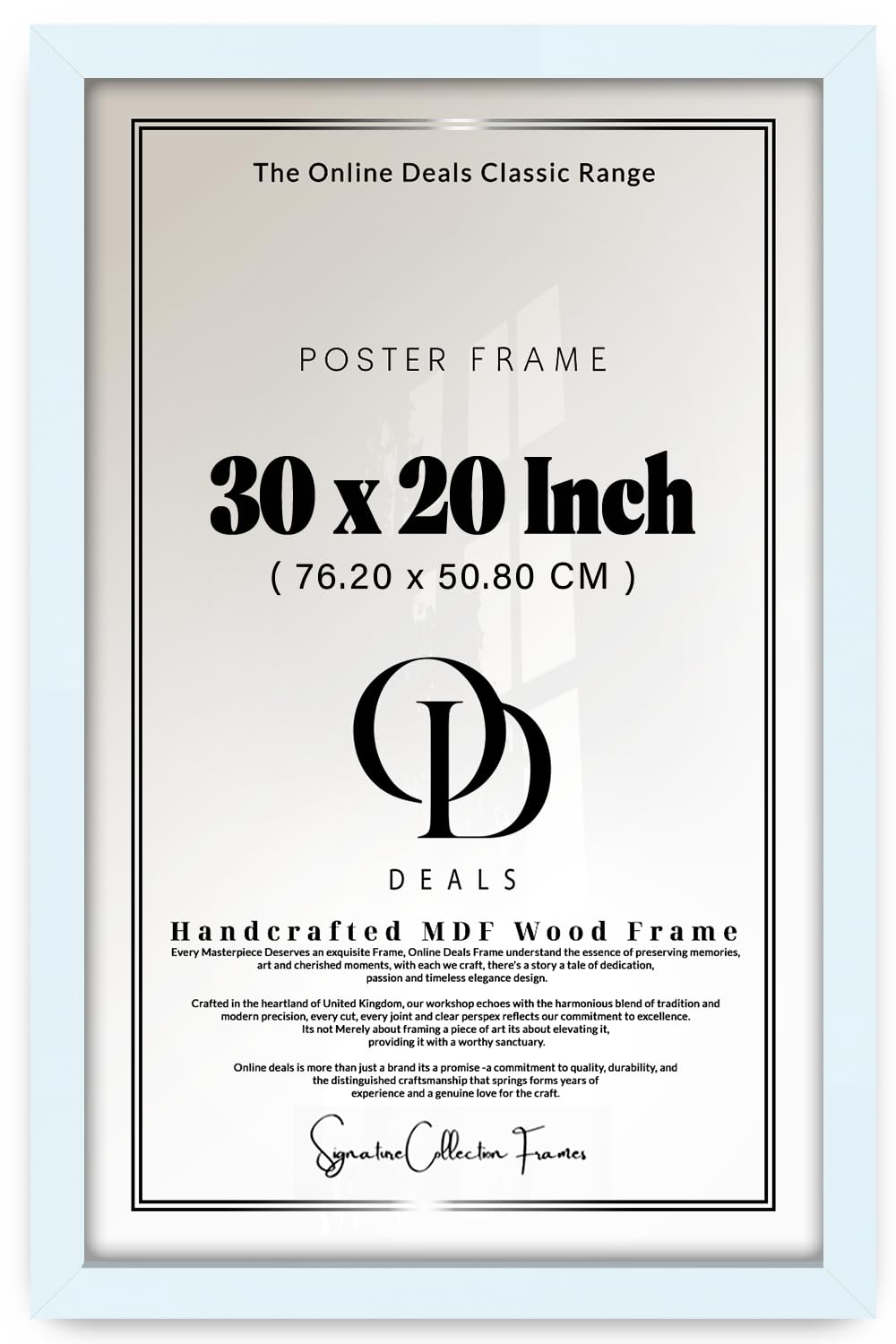 OD Deals — 30 X 20 Inch Poster Frame | White Engineered Wood Border With Heavy Backing And Shatter Resistant Styrene Front For Wall Gallery Rectangle Art Decor For Home (76.20 X 50.80 CM)