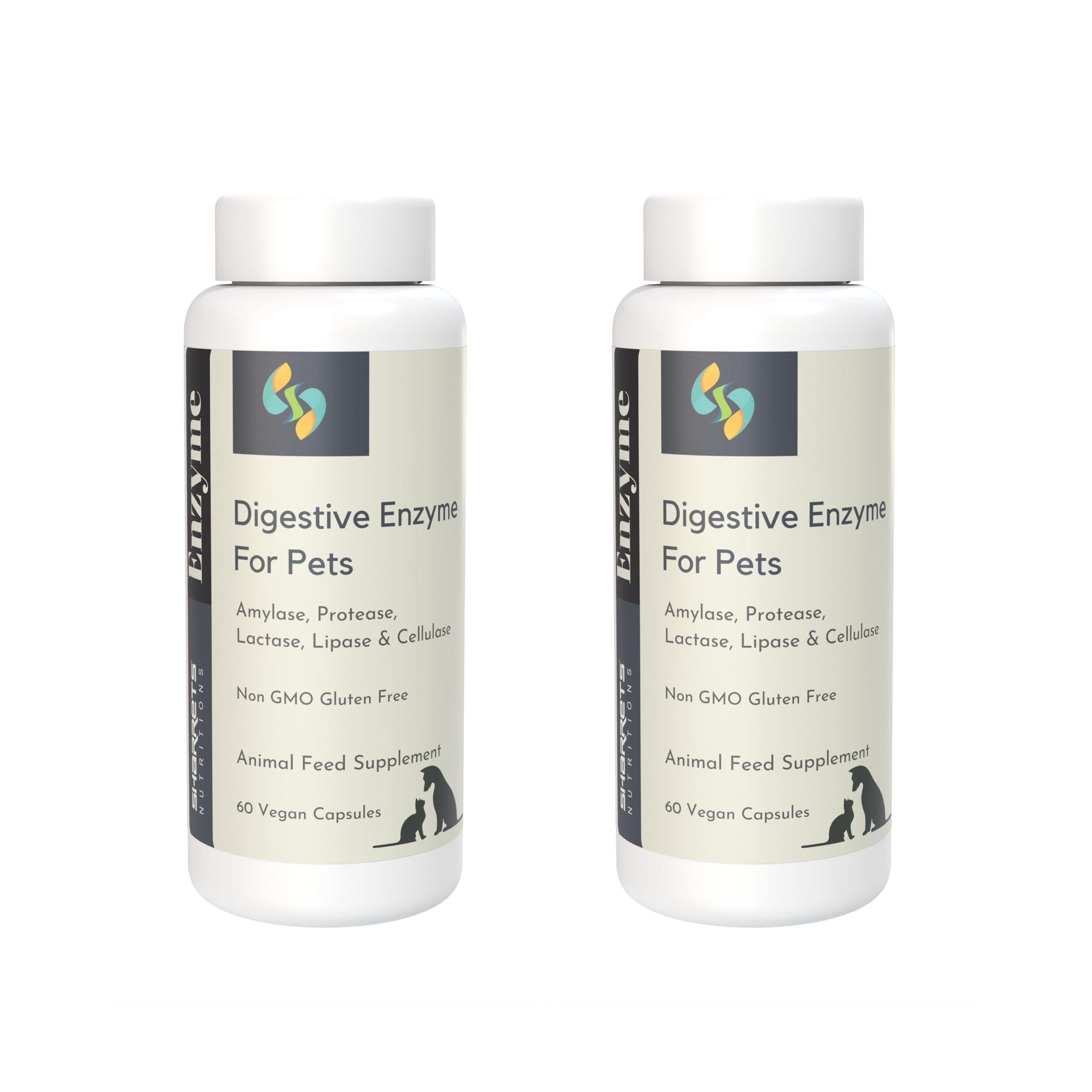 Sharrets Digestive Enzyme for Dogs, Cats/Pets - Alpha Amylase, Protease, Lactase, Lipase, Cellulase I 2 x 60 Vegan Capsules (B099PTK2F1) Amazon Price History, Amazon Price Tracker