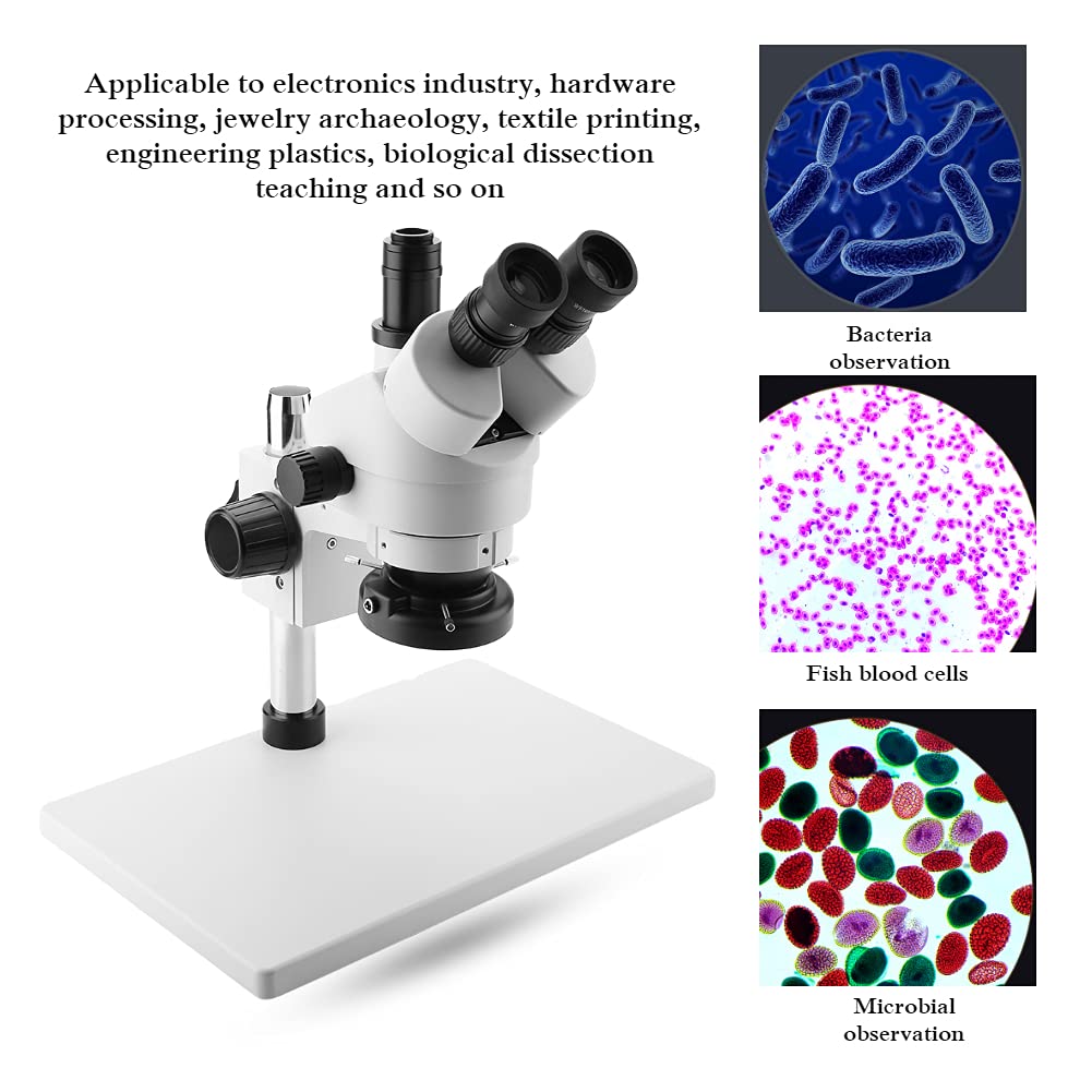 Microscopio trinocular con Zoom estéreo 3.5X-90X WF10X / Oculares Tri-Vision Ajustables de 20 mm para la Industria electrónica/procesamiento de Materiales