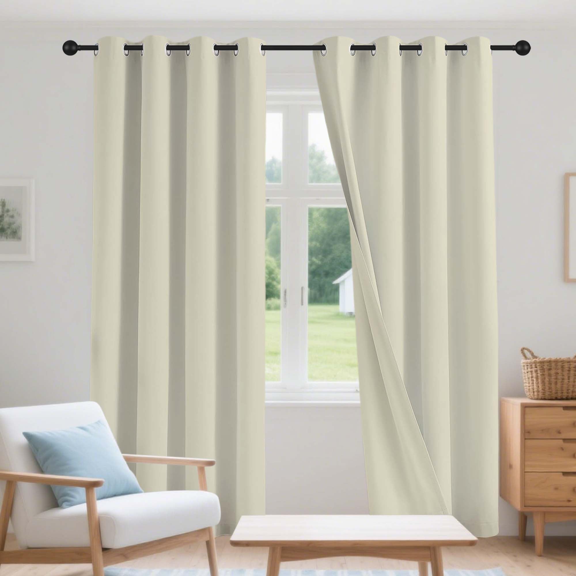 Rideaux occultants thermiques grande largeur pour salon et bureau