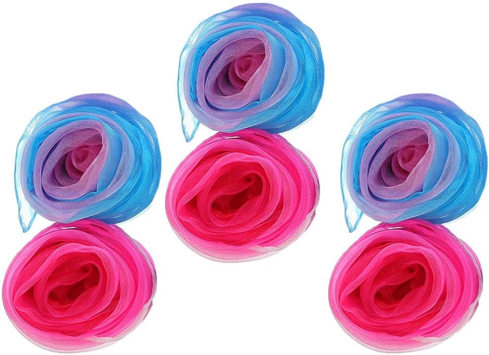 ibasenice 6pcs Chiffon Juggling Scarves for Boys and Girls Dance for Stage Play Activities and Preschool Random Colors Lightweight and Easy to Store