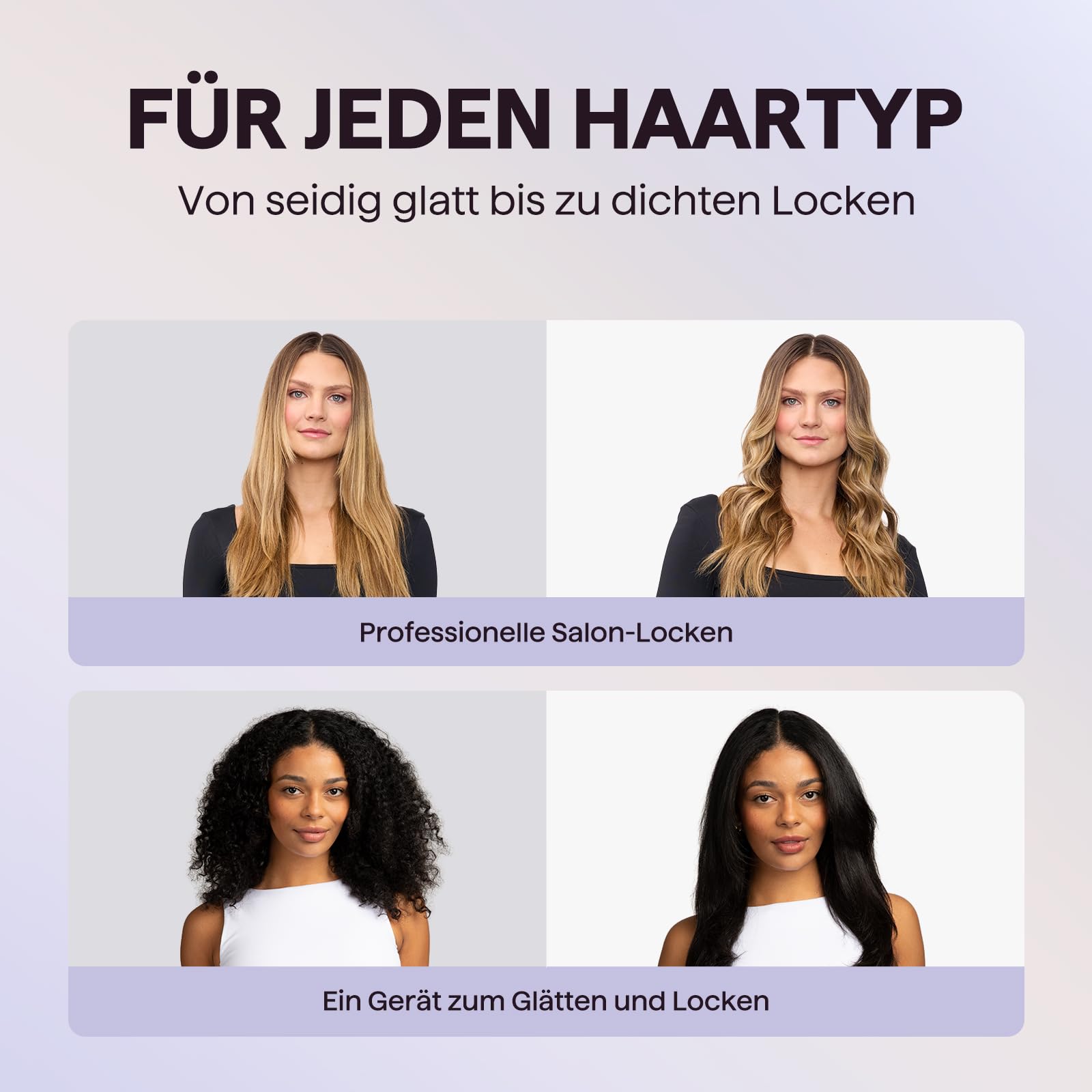 Wavytalk Lockenstab und Glätteisen 2-in-1, 360° Kaltluft für Große Locken | Digitaldisplay, 5 Temperaturen, 3 Kaltluftmodi, Kaltluft Fixiert das Styling und Reduziert Hitzeschäden, Hitzeschutz