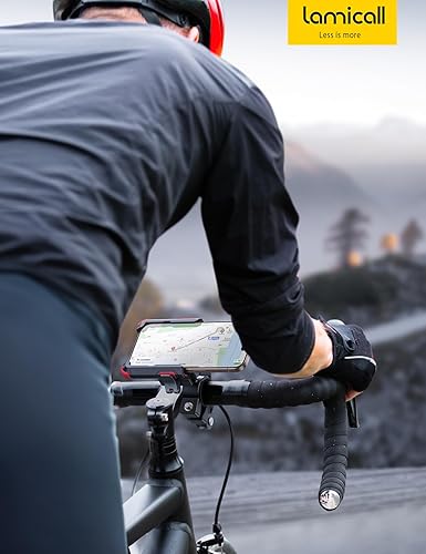 Miniatura 7 de Lamicall Soporte de teléfono para motocicleta - cámara sin bloqueo bloqueo 1S abrazadera de soporte para teléfono celular de bicicleta, clip para
