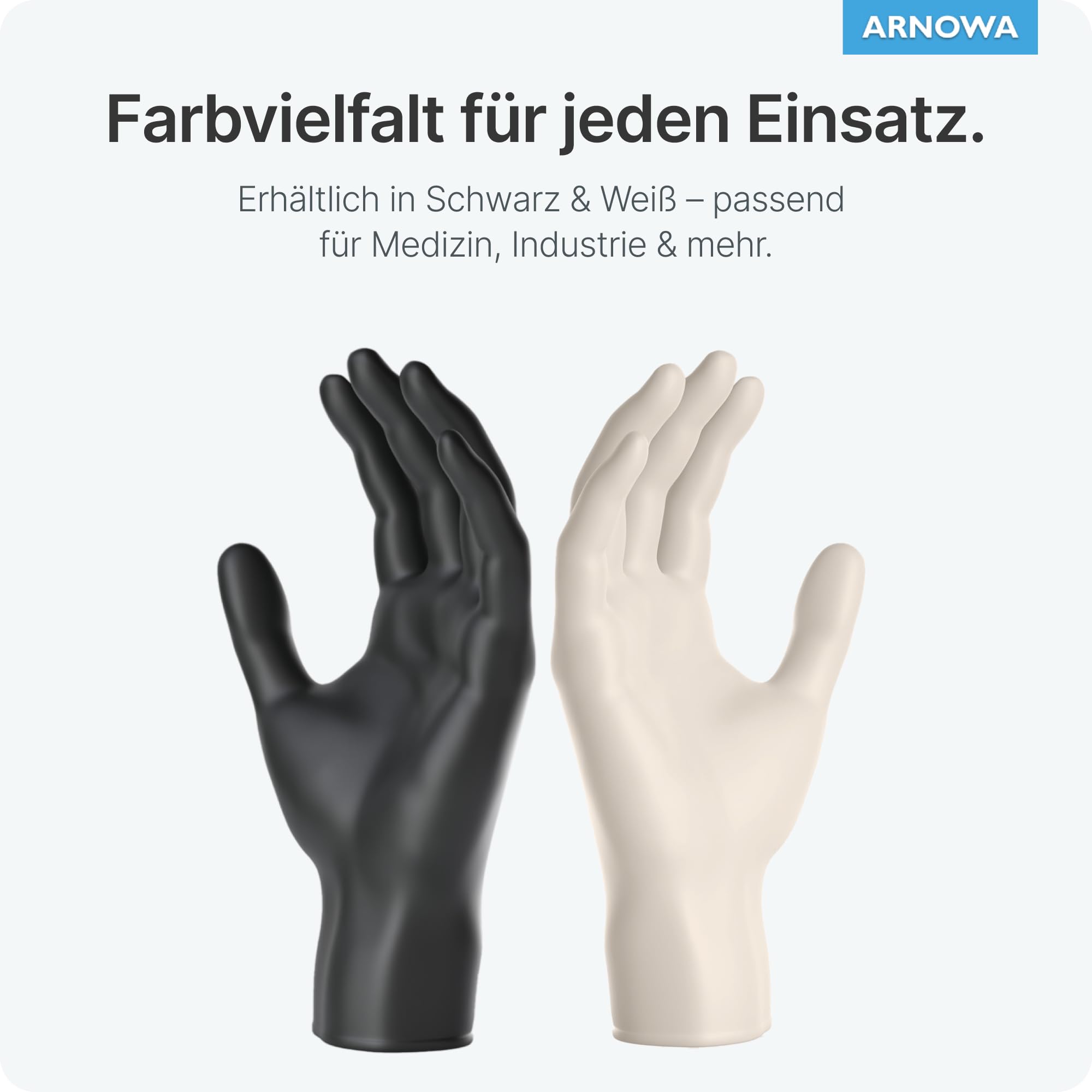 ARNOMED 100x Einweghandschuhe M, Latexhandschuhe Weiß (1x100 Stück), Einweghandschuhe puderfrei, Handschuhe Latex Einweg, Putzhandschuhe, Latex Handschuhe, Einmal-/Einweg-Handschuhe XS, S, M, L & XL