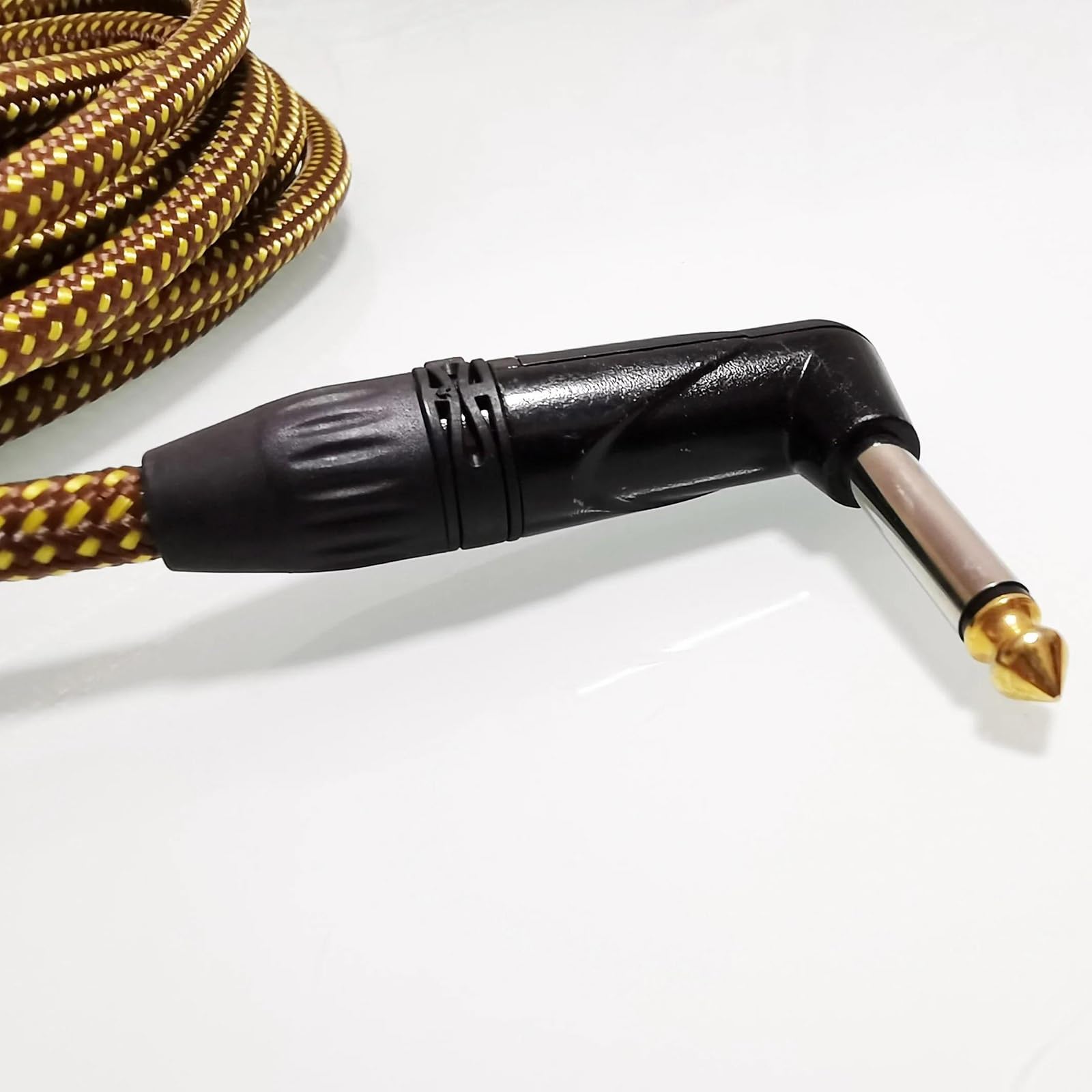Professionelles Gitarren-Audiokabel 4,5 M Kabel, Gitarrenkabel, Gerades Auf Rechtwinkliges 1/4 Zoll 6,35 Mm Stecker, Bass-Keyboard-Instrumentenkabel