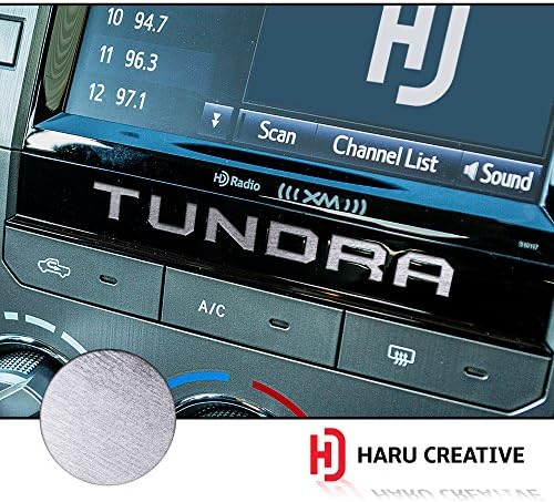 Haru Creative - Radio Dashboard Letter Overlay Vinyl Decal Sticker Compatible with and Fits Toyota Tundra 2014-2018 - Metallic Brushed Aluminum Silver