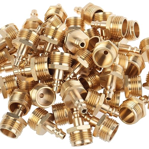 Image of LTWFITTING Brass 1 /4-Inch Quick Connect 3 /4-Inch GHT Garden Hose Faucet Blow Out Plug for Hose RV Gas Supply (Pack of 50)