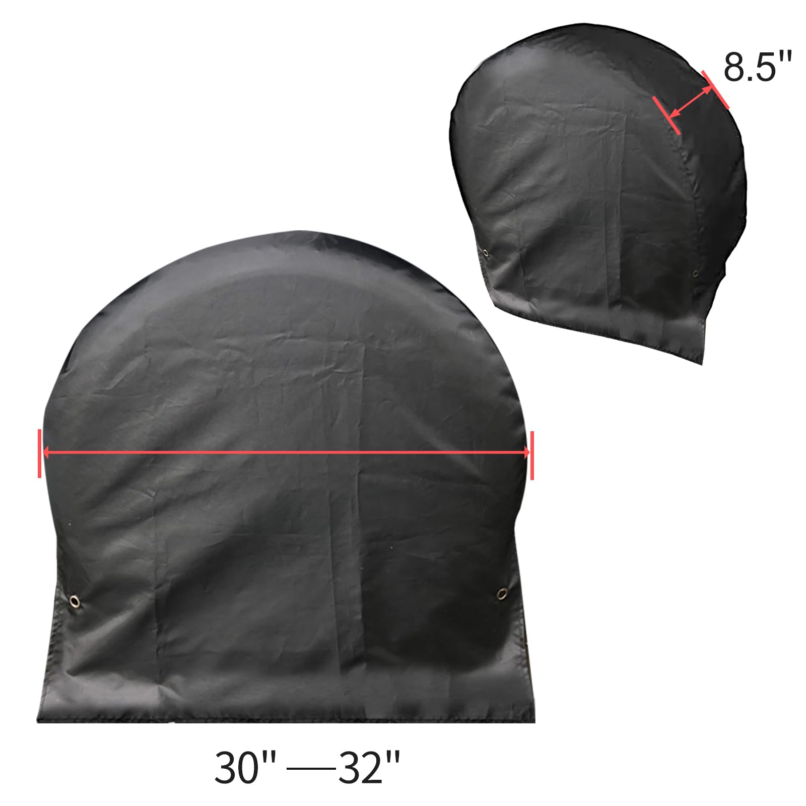 Juego de 4 fundas para neumáticos, fundas impermeables para exteriores en color negro, protectores de neumáticos anti-UV, nieve, sol y lluvia, para RV, caravanas, camiones, remolques, cámpers (para