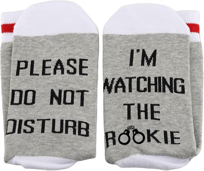 2 Pairs Crime Drama TV Show Inspired Gift Do Not Disturb I’m Watching Comedy Show Socks TV Show Birthday Gift for Women (Watching R)3
