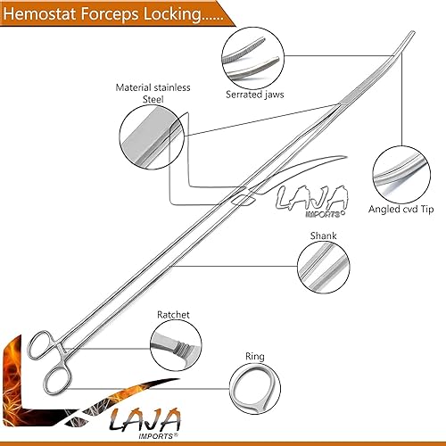 Miniatura 2 de Pinzas curvadas de 24.0in de largo, pinzas de bloqueo, ideal para enfermeras, pinzas de pesca, manualidades y pasatiempos