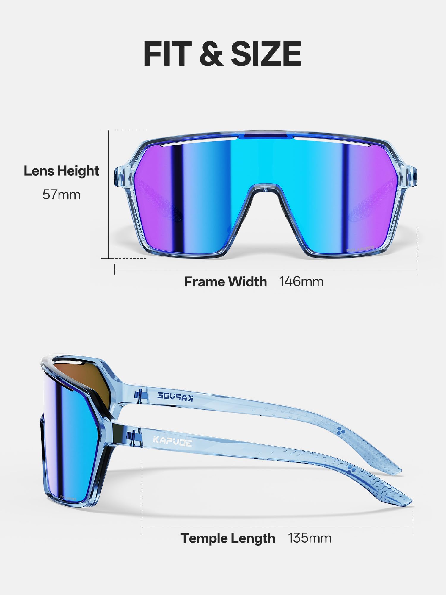 KAPVOE Occhiali da Sole Ciclismo Uomo Donna Sportivi Polarizzati Bici Mountain Bike MTB Bicicletta Baseball