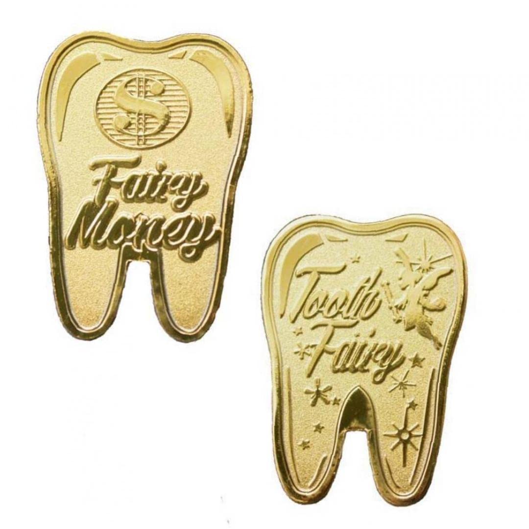 Casiler Gold Tooth Fairy Money Plated Commemorative Coin Tooth Change Gifts Coin