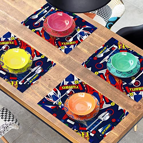 Mini sets de table bleu pour table à manger conviviale 4WD Toys antidérapants - 8