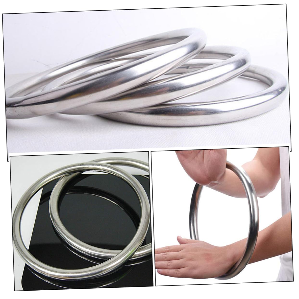 SUPVOX 2 Piezas Anillo de Acero Inoxidable Wing Chun Circulo de Entrenamiento Kung-fu