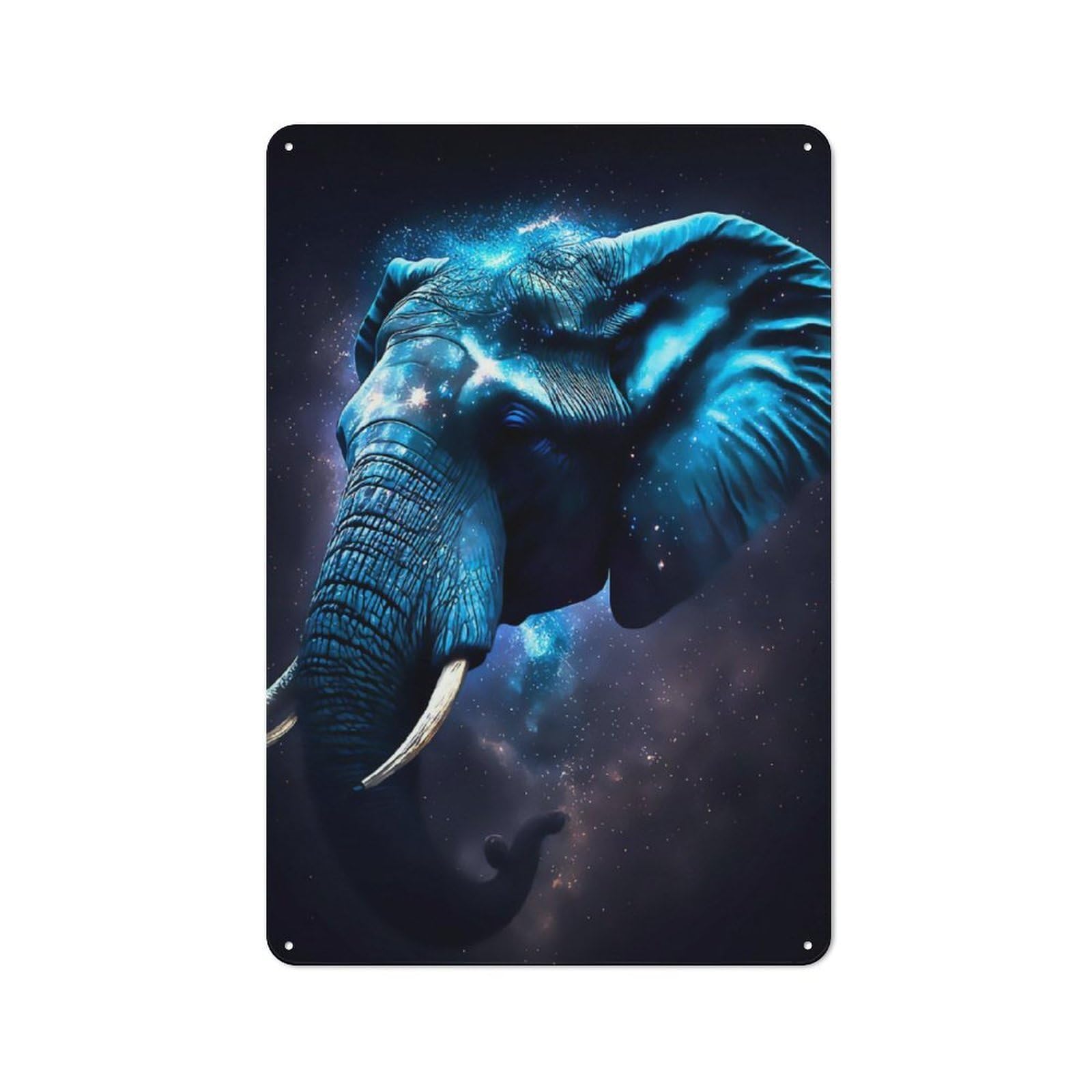 30x20cm Retro Metal Plaque with Elephant for Garage Or Workshop, Housewarming Present for People Styling Garage And Workshop