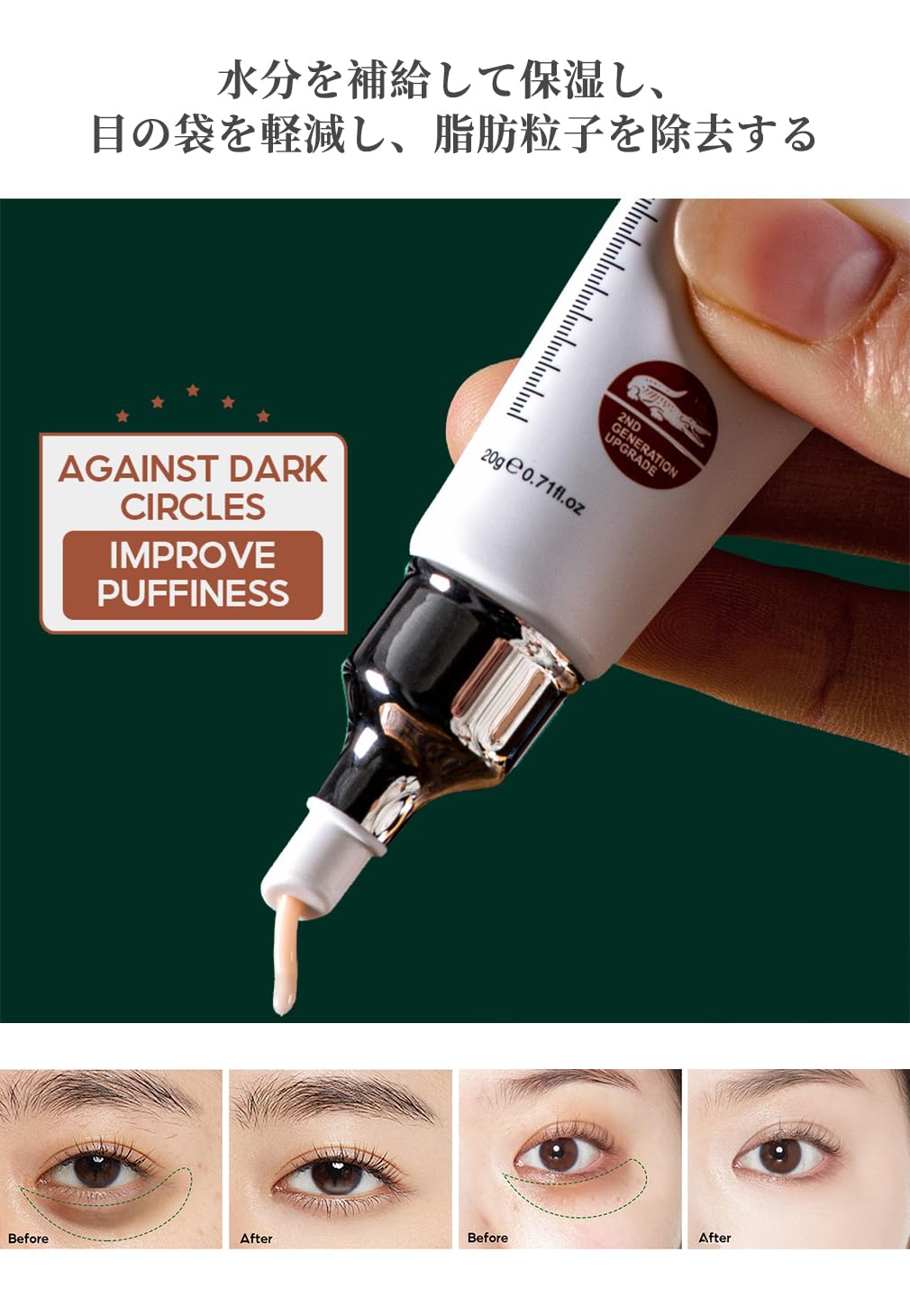 Amazon.co.jp: ワニ修復 アイクリーム ダークサークル 20g シワ 取り