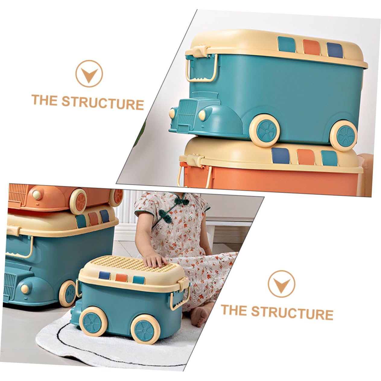 BESTonZON Useful Keychains Box Small Train Storage Box Multifunction Nursery Pp Child Chinese New Year Flower