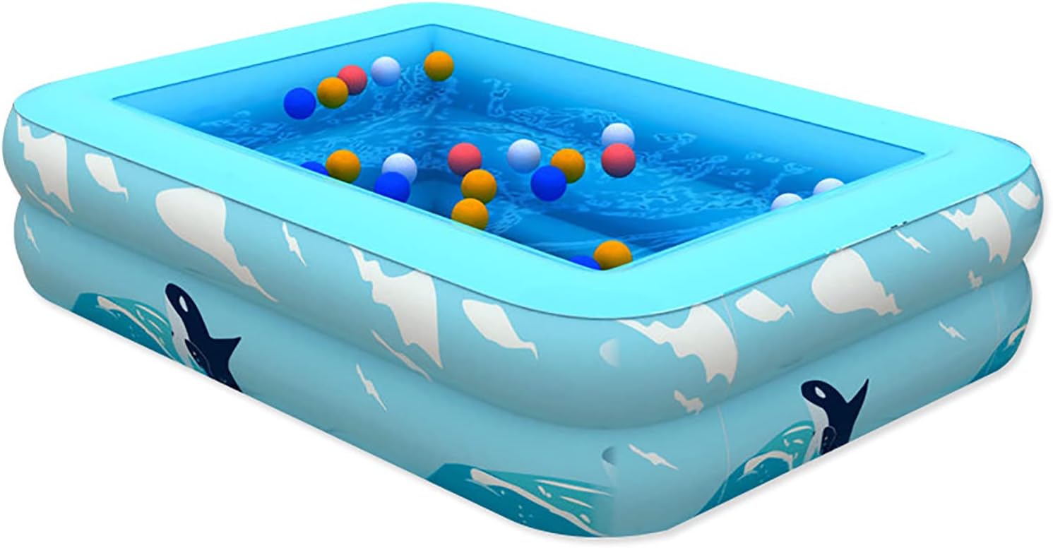 ilbcavne Piscina Infantil, Piscina Hinchable Niños y Familia 210x150x55CM 2/3 Capas Piscina de Jardín, PVC, Niños Adultos Familias Parque Acuatico(Size:210x150x55CM,Color:2 Layer)