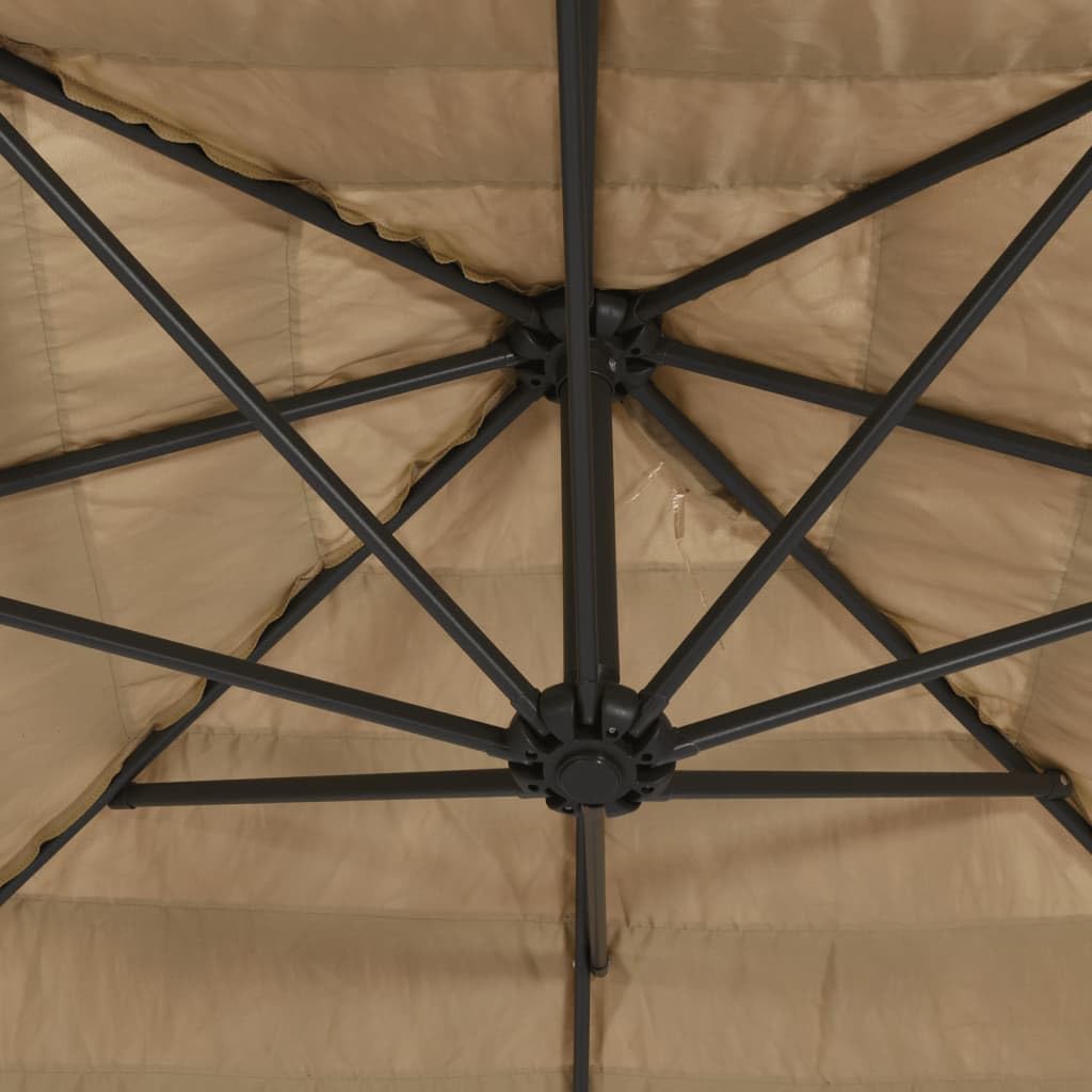 Ombrellone da giardino, marrone, 246 x 246 x 230 cm | Poliestere resistente, palo in acciaio, meccanismo a manovella, resistente al vento