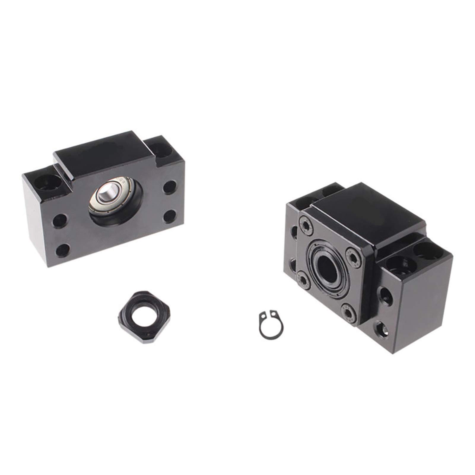 Riel lineal profesional (2 unidades SBR16 + 4 rodamientos de bloque SBR16UU + extremo husillo bolas mecanizado SFU1204 + carcasa tuerca 1204 + soporte BKBF10 + juego acopladores)(SFU600 SBR600)