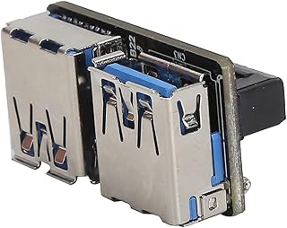 20Pin to USB 3.0 Adapter 19Pin Splitter Converter 2 Port A Female Connector Motherboard,20Pin to USB 3.0 Dual Adapter with HighSpeed Data Signal Promises Lossless Transmission