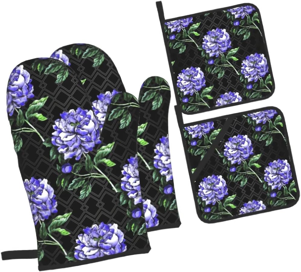Oven Mitts and Pot Holders Set 4pc Thicken Baking Cooking Grilling