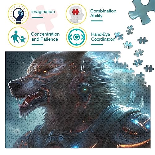 Puzzle 3D Space Wolf en bois 1000pcs : idée cadeau sci-fi unique