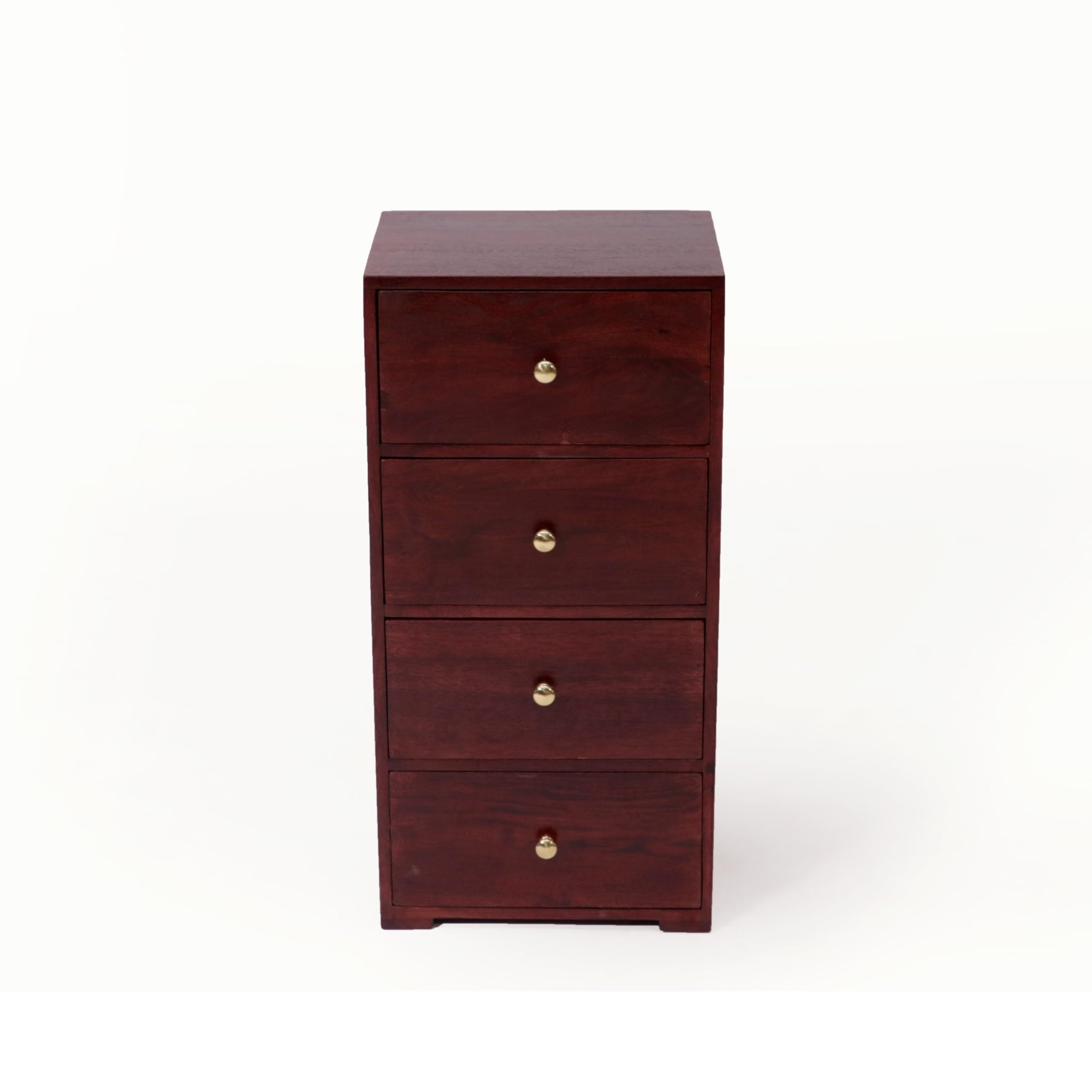 WOOD IS GOOD Wooden 4-Drawer Desk Organizer Tabletop Bedside Table|Small Decorative Storage Chest|Office Supplies Desk Organizer Solid Wood Rack Drawer Organizer for Storage Clothes (4 Drawer)-image-27