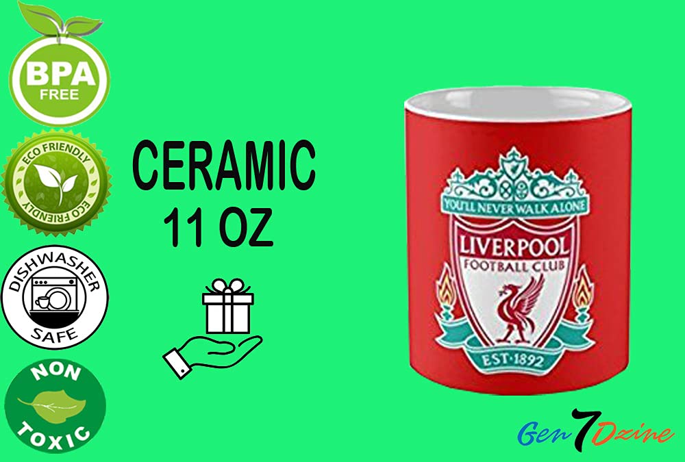 Gen7 Liverpool White Mug with Print | Football Coffee Mug | Man utd Printed Coffee Mug for Friends | 330 ml, Microwave & Dishwasher Safe 2