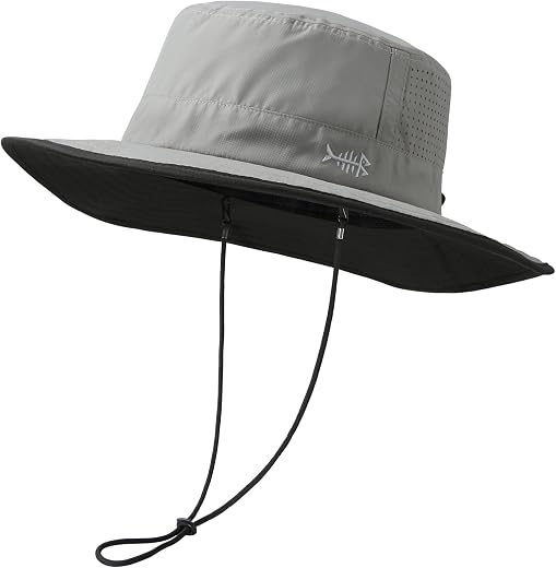 Bassdash UPF 50+ Water Resistant Fisherman Hat with Adjustable Laser Perforated Mesh for Men Women Outdoor Hiking