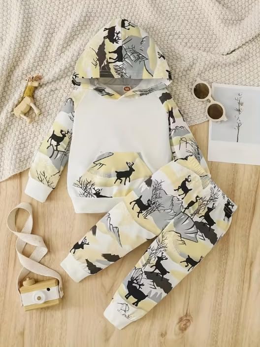 Image of NOVA BLOOM Kids Clothes for Boys | Cotton Printed Sweatshirt and Pants Set, Lightweight Breathable Kids Dress Boy Outfit, Comfortable Baby Boy Dress for Summer and Winter Wear