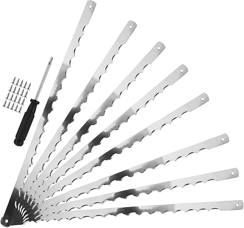 Miniatura 1 de Cuchillo de pan de acero inoxidable, cuchillas de repuesto, 8 piezas, cortador para pan casero, pastel, pizza, borde dentado, fácil de usar,