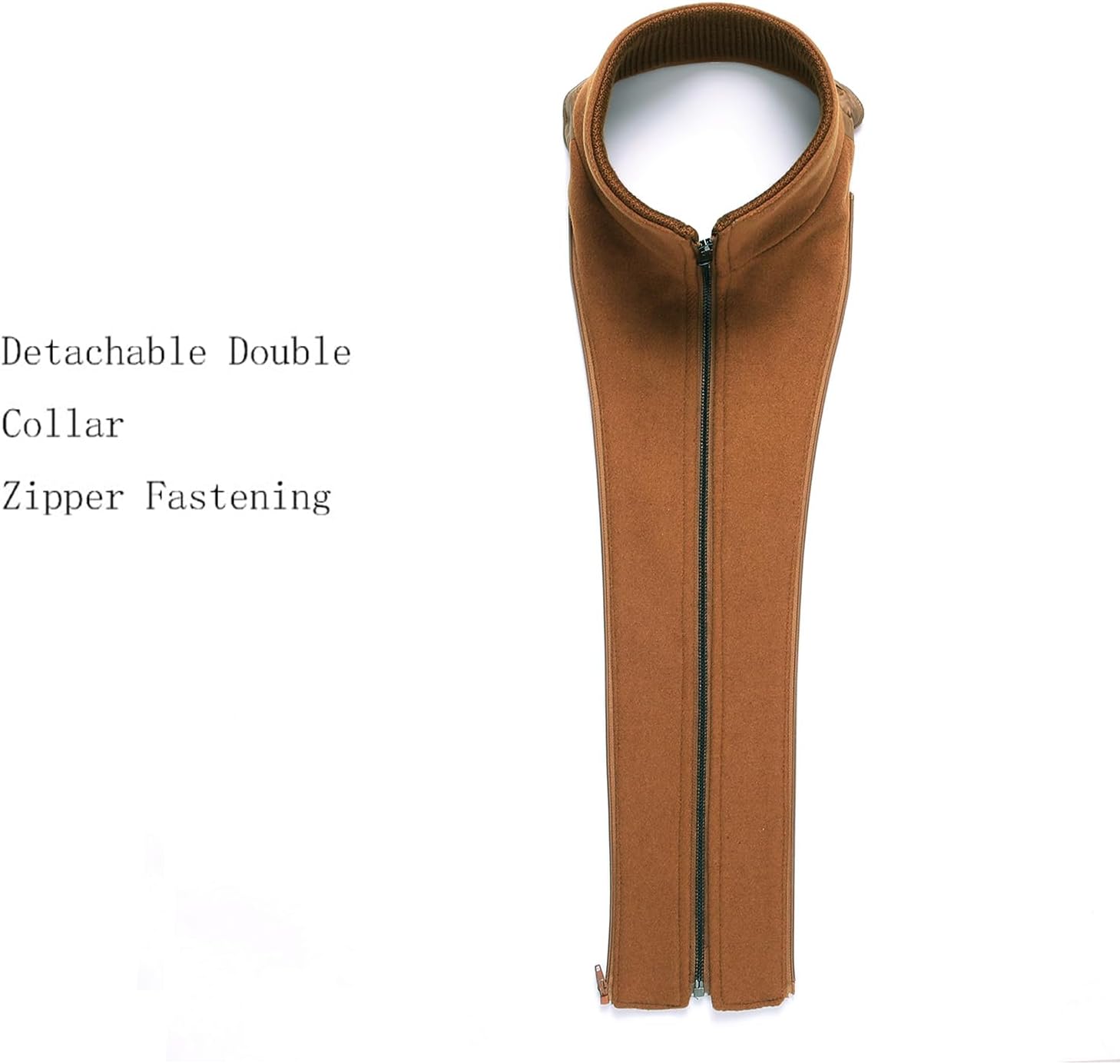 INVACHI Men's Wool Blend Coat Warm Winter Trench Coat with Detachable Soft Scarf Single Breasted Pea Coat - Image 5