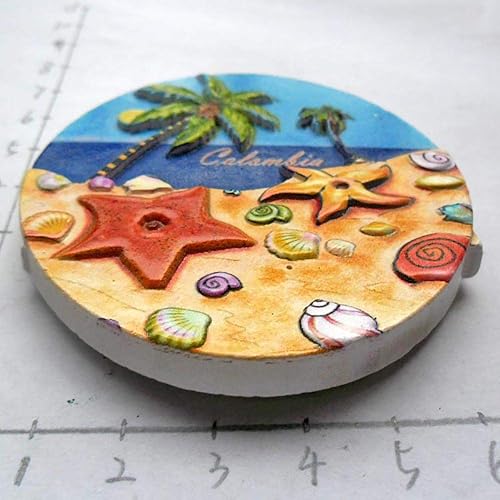 Miniatura 3 de Colombia - Imán de nevera de playa 3D para viajes de recuerdo turístico, imán de refrigerador de Colombia, colección de decoración del hogar y la
