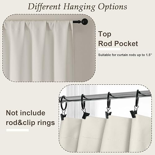 Miniatura 120 de Gwine Cortinas opacas para sala de estar de 63 pulgadas de largo, con aislamiento térmico, cortinas opacas para decoración de dormitorio con Azul