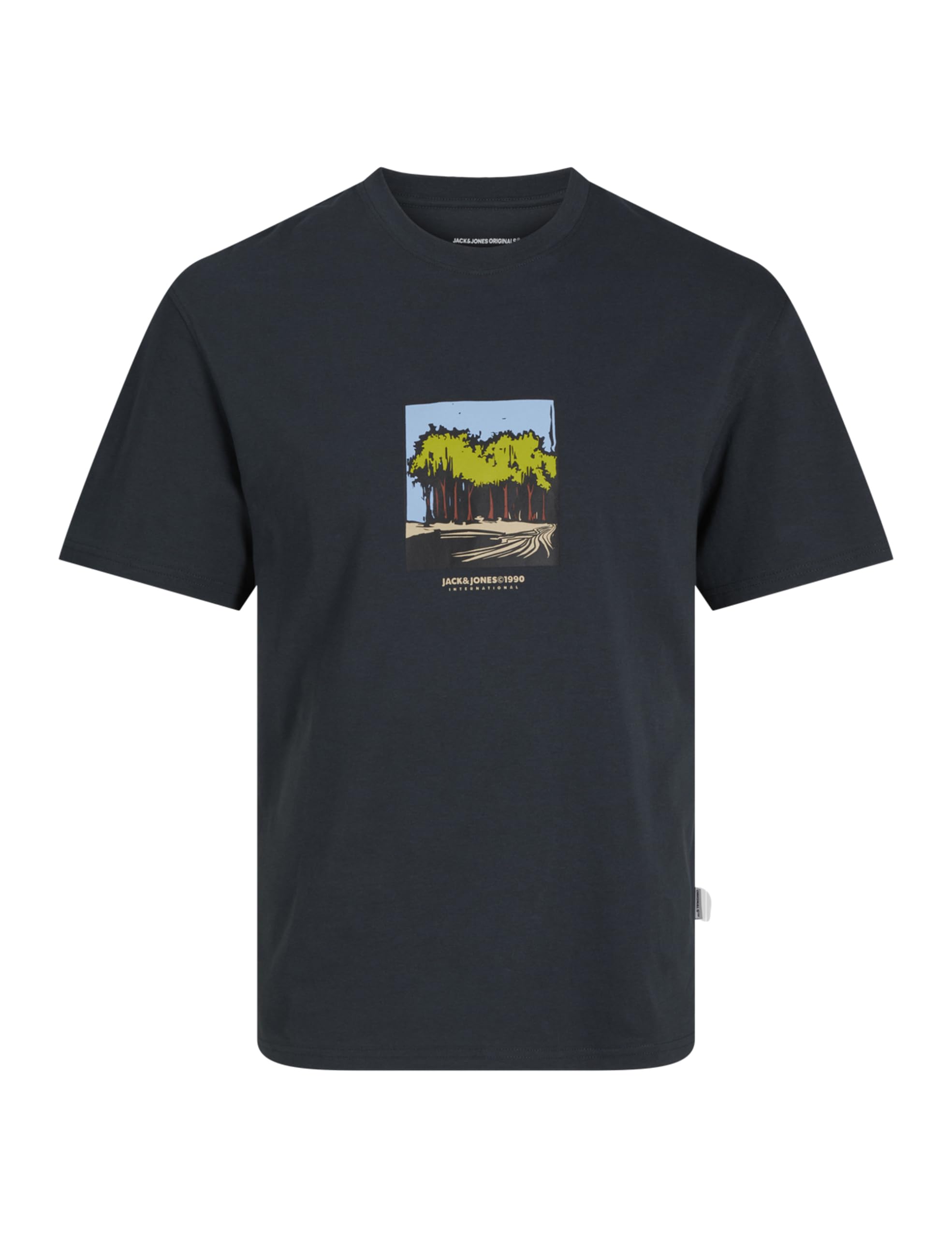 JACK & JONES Jorportland Lino Front Tee SS Crew Neck, Forest River, M