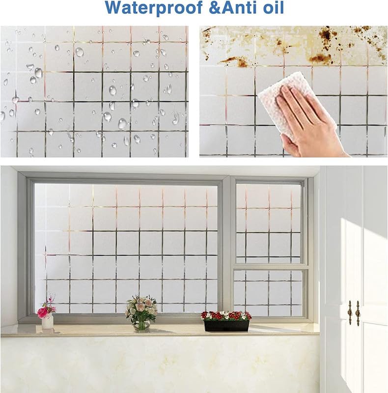 Image of Window Glass Film for Privacy, Self Adhesive Window Sticker, Sun Blocking Sticker Frosted Glass Film for Windows, bathrooms, Office Cabins, Living Rooms - Frosted Box, 24 X 200 Inchs