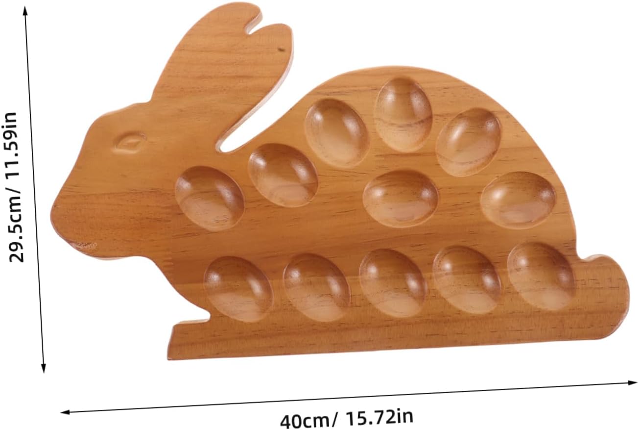 ABOOFAN Wooden Tray Bunny Design Creative Holder for Easter Celebrations Sturdy and Versatile Storage for Home Use