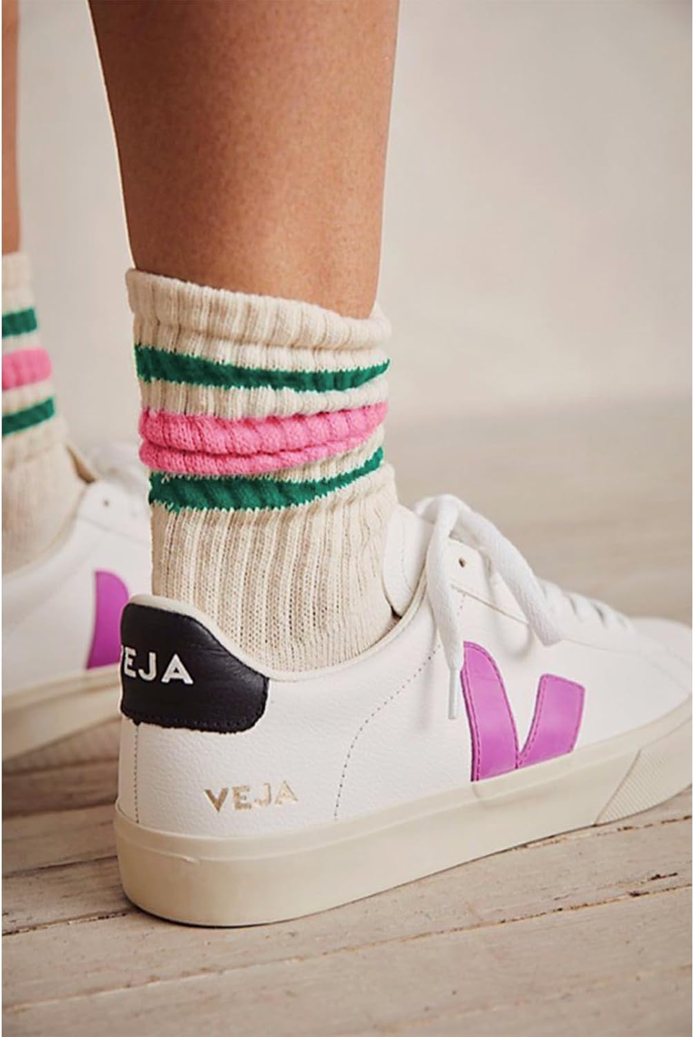 Fun Novelty Retro Striped Crew Socks For Women Sporty Calf Casual Cotton Tube Socks Women - Image 6