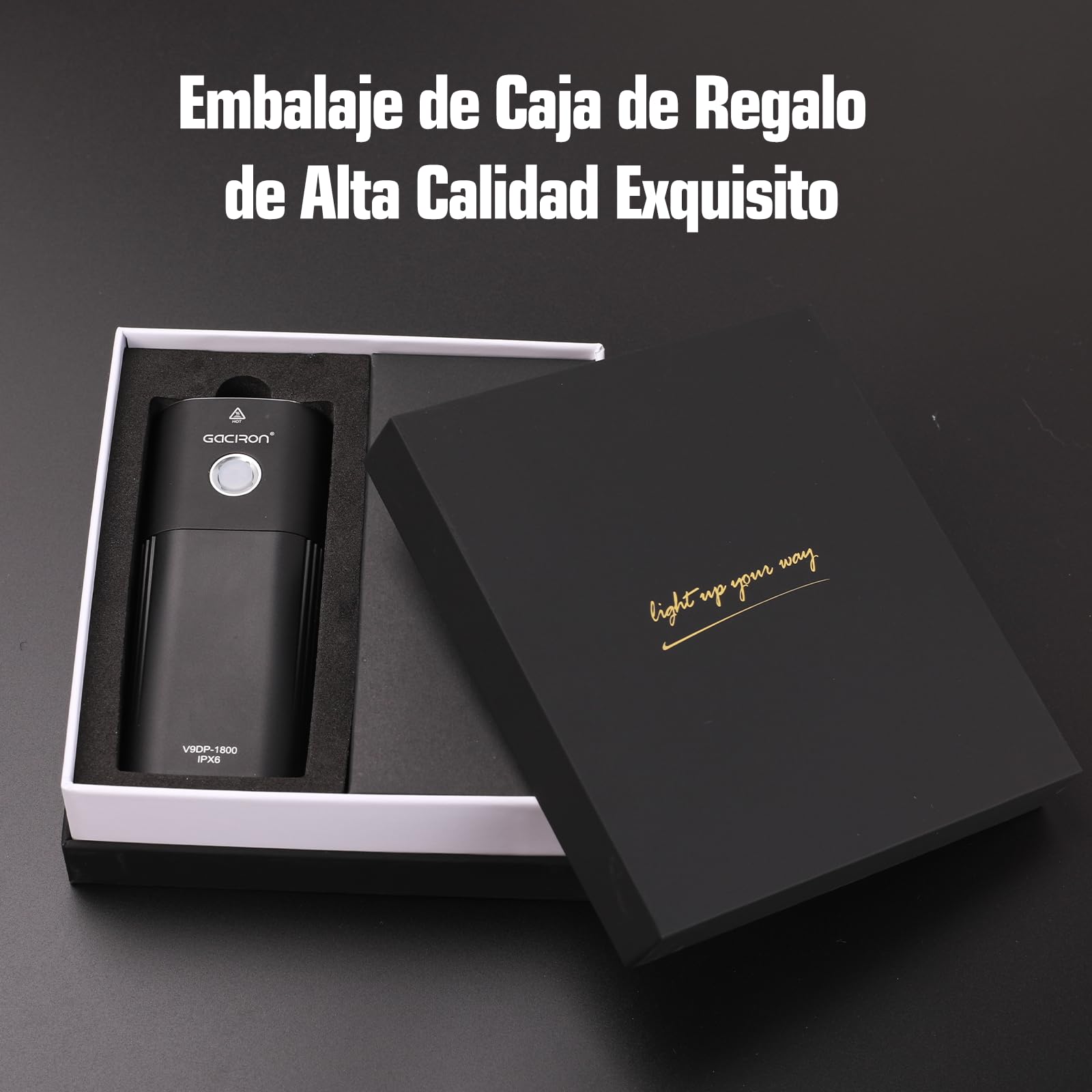 Gaciron V9DP luz Bicicleta Delantera,con función de Control Remoto con Cable,6 Modo de Brillo,luz Delantera Bicicleta Potente led con 6700mAh función de energía móvil,Luz Bicicleta de Aluminio