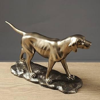 ブロンズ 犬の彫刻　犬の置物 Amazon.co.jp: ZKSYLSM ポインターブロンズ彫刻オーナメント、犬